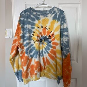 Urban Outfitters Have A Nice Day Tie-Dye Crew Neck Sweatshirt